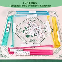 Jeu de Mahjong américain de 166 tuiles avec 4 supports/poussoirs, 3 dés, 100 jetons de monnaie et sac de transport noir