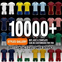 Kustomisasi Jersey Sepak Bola Gaya Baru 2026 Pria Berkualitas Tinggi Bahan Polyester Set Kaos Pendek dan Celana Pendek Cepat Kering Pakaian Latihan Dewasa