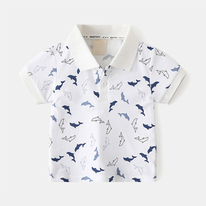 Nouveau style 2026 – T-shirt à manches courtes personnalisable pour enfants, polo imprimé intégral pour garçons, haut d'été à revers pour bébé, motif dessin animé tendance - Product Image 1