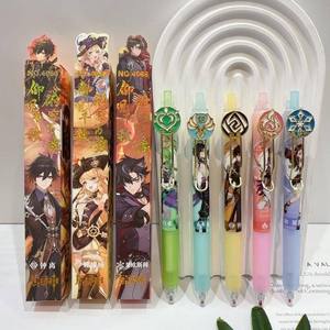 Kawaii Metal muñeca juego Genshin impacto dibujos animados papelería Gel pluma Focalors Furina Xiao Baizhu <span class=keywords><strong>Charlotte</strong></span> Zhongli Chevreus - Product Image 2