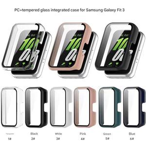 Estuche todo en uno para PC con protector de pantalla de vidrio <span class=keywords><strong>templado</strong></span> para Samsung Galaxy Fit3 R390 Estuche PROTECTOR DE PLÁSTICO Rosa Smartwatch - Product Image 5