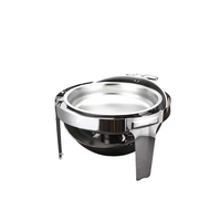 Ensemble de buffet de luxe TaiDing modèle 721, chauffe-plat rond en acier inoxydable 6L, demi-or, à chauffage à l'alcool, pour présentation alimentaire