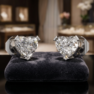 Pendientes de Oro Sólido de 14k con Moissanita en Forma de Corazón de 0.7ct, Joyería de Lujo para Mujer, Regalo para Boda, Aniversario o Fiesta - Product Image 1