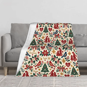 Couverture de lit d'hiver en tissu polyester imprimé personnalisé OEM avec motif de chaussette de Noël - Product Image 2