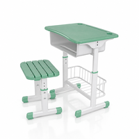 Meubles scolaires personnalisables, faciles à assembler, siège en plastique, bureau et chaise pour étudiants, ensemble table et chaise d'étude scolaire