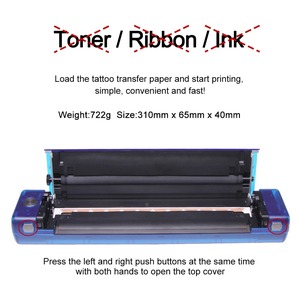 Wireless <b>A4</b> Tattoo <b>Printer</b> Thermal Transfer Machine with 30ml Roll <b>Paper</b> and Shell Set for Stencil Printing - Product Image 4
