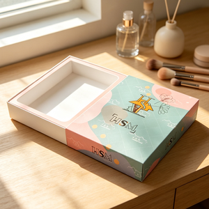 Boîte à base rigide et écologique avec couvercle plat, impression personnalisée, intérieur blanc impeccable |   Bordure rose douce avec marquage en relief |   Vide - Product Image 4