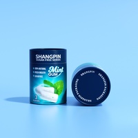 Tube en papier pour chewing-gum en aluminium écologique, 3 compartiments, cylindre pour emballage de bonbons, de snacks et de chewing-gum, brillant et sans danger pour les aliments