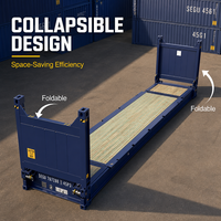 Conteneur d'expédition ISO CSC certifié 40HC, plateforme plate pliable, cadre en acier robuste pour le transport de marchandises industrielles