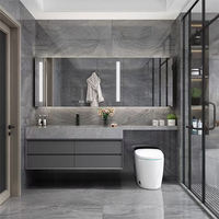 Meubles de salle de bain, vasques avec dessus en PVC, liquidation de salle de bain, vasque de salle de bain moderne haut de gamme en bois massif, Canada