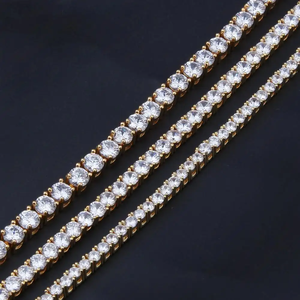 3mm 4mm 5mm Tennis Chain 1 Row Cubic Zirconia <strong>Necklace</strong> 18k Gold Plated Diamond Chain Fine Jewelry <strong>Necklace</strong> - Product Image 6