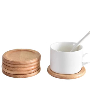 <span class=keywords><strong>Sottobicchieri</strong></span> in Legno Personalizzabili in Acacia, Sughero, Bambù, Noce, Faggio per Tazze da Caffè, Isolamento Termico - Product Image 4