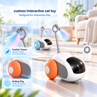 Jouet interactif intelligent pour chat, balle roulante automatique télécommandée pour animaux de compagnie d'intérieur, voiture jouet télécommandée pour animaux domestiques