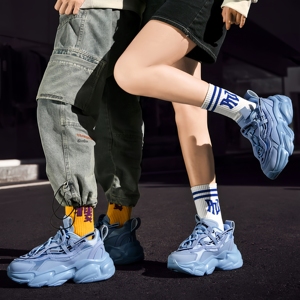 Baskets polyvalentes à semelle épaisse pour hommes, collection Printemps-Automne 2025, modèle tendance pour couples, chaussures décontractées et mode - Product Image 5
