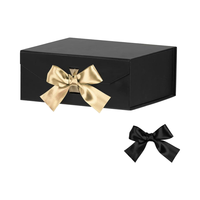 Boîte cadeau de luxe noir mat vide pliable puissant aimant couvercle cadeau boîte à bougie magnétique pour portefeuille emballage avec ruban