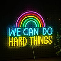 Lampe néon arc-en-ciel en acrylique alimentée par USB, 12 V CC, indice de protection IP65, décoration murale LED à intensité variable, 5000 K, personnalisable pour chambre à coucher, salle de classe