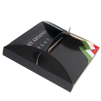 Boîte d'emballage en papier noir, grande et petite, avec poignée, portable, pour pizza, personnalisable, vente en gros