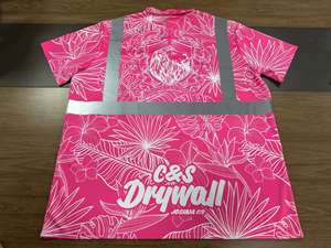 FQ カスタム ハワイ ポロシャツ 袖付き ウォームアップ アロハ HI ビズシャツ 高視認性シャツ 反射安全服 作業服 - Product Image 6