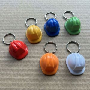 Mini Iron Hard Hat Keychain-Personalized Thermal Transfer Printed Construction Helmet Keyring Bulk Safety Promotional Gift - Product Image 4