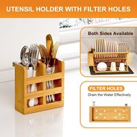Étagère à vaisselle pliable à trois niveaux en bambou, design moderne, haute qualité, écologique, durable, organiseur de cuisine, rangement pour vaisselle