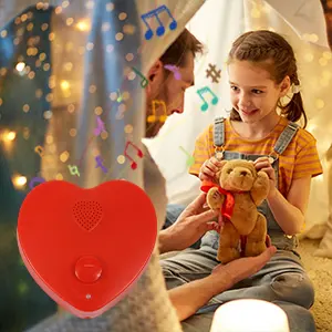 Caja de módulo de sonido personalizada con forma de corazón de 5 minutos, grabadora de voz, caja de voz para juguetes de peluche, peluches, muñecas y niños