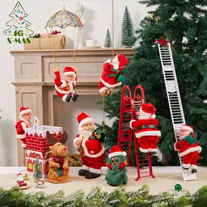 KG Decorações Xmas Multi Design Adorno De Navidad Escalada Elétrica Musical Escada Boneca De Natal Presentes Papai Noel