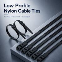 Attaches-câbles en nylon à profil bas 9x180mm, résistance à la traction de 88lbs, sans silicone LSZH, attaches-câbles plats en ligne pour la sécurité