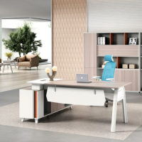 Bureau de direction moderne de luxe en bois, sur mesure, avec tiroirs de rangement