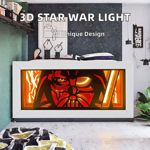 Personnalisé Dark Vador 3D LED Veilleuse <span class=keywords><strong>Skywalker</strong></span> Papier Lampe de Chevet pour Chambre Décor Cadeau Article Papier Artisanat Produit - Product Image 2