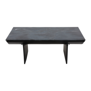 Modern Rectangular Stone Top Coffee <b>Table</b> With Mango Wood Base For Living Room Furniture - Product Image 4