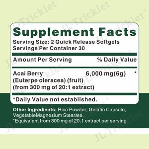 JULONG kaynağı OEM/ODM özel etiket takviyesi doğal bitkisel 100% saf <span class=keywords><strong>Acai</strong></span> <span class=keywords><strong>Berry</strong></span> özü kapsüller <span class=keywords><strong>Acai</strong></span> <span class=keywords><strong>Berry</strong></span> kapsüller - Product Image 6