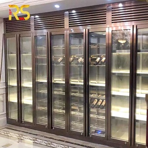 Mobile Espositore Moderno in <span class=keywords><strong>Acciaio</strong></span> Inossidabile e Vetro per Vino, <span class=keywords><strong>Portabottiglie</strong></span>, Arredamento Bar Domestico Personalizzabile per Soggiorno e Cantina - Product Image 2