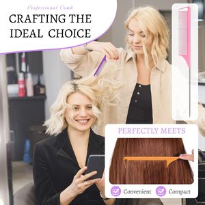 Peine <span class=keywords><strong>de</strong></span> peluquería profesional superventas con logo personalizado, herramienta <span class=keywords><strong>de</strong></span> estilismo para el hogar y salón, con mango <span class=keywords><strong>de</strong></span> plástico y cepillo <span class=keywords><strong>de</strong></span> limpieza <span class=keywords><strong>de</strong></span> punta fina - Product Image 2