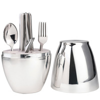 Luxuriöses 410 Edelstahl Eiförmiges Western Retro Besteckset Stimmungsflasche Hochzeitsfeier 24-teilig Spülmaschinenfest Steakmesser