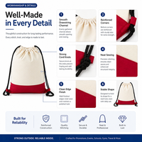 Sac à dos en toile de coton personnalisé avec cordon de serrage, résistant à la poussière, durable, recyclable, avec logo