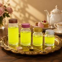 Bouteille en verre transparent pour nid d'oiseau avec couvercle à vis en aluminium coloré pour nid d'oiseau, enzyme de poisson, miel, sirop