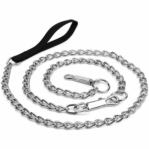 Superior Pet Suppliers Custom Metal Pet <b>Leash</b> Chew Resistant <b>Dog</b> Chain <b>Leash</b> Heavy Strong Pet <b>Dog</b> <b>Leash</b> with Soft Grip Handle - Product Image 1