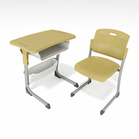 Bureau d'école pas cher direct d'usine et chaise d'étude bureau et chaise de classe réglables simples
