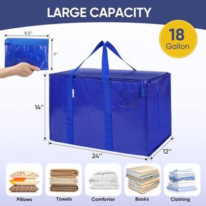 PP Laminated Heavy Duty <b>Large</b> Moving Bags Durable PE Dustproof Folding Modern Bedding Packing Set Strong Square Custom Flexible - Product Image 2
