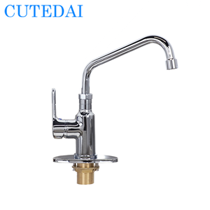 Lưu lượng cao 0.5 GPM chải Chrome thương mại bồn rửa nhà bếp Vòi 8 inch Chiều cao xoay đồng thau cho khách sạn & phòng tắm - Product Image 1