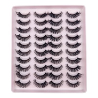 Pestañas Postizas de Visón Sintético al por Mayor de Alta Calidad, Efecto Ojo de Gato, Curvatura D, Volumen Completo, 20 Pares