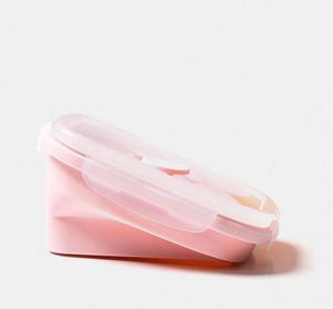 Silicone Bento Lunch Box with Leakproof Compartments Square Design Foldable Safe Features for Kids' Parties Packaged Carton - Product Image 1