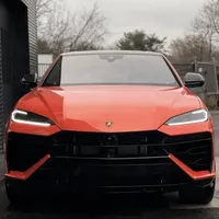 Orange Lava Brillant pour Logo de Voiture, Film PVC/PET pour Carrosserie Entière, Film Auto Sans Bulles, Garantie 3 Ans, Accessoires de Voiture
