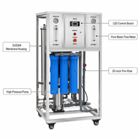 Système d'osmose inverse compact RDC 250L/h avec pompe, châssis SUS304, station de purification d'eau RO, contrôle LED, usage commercial et industriel