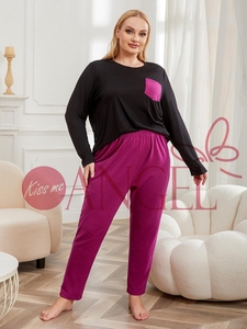 KISS ME ANGEL plus-size camicia <span class=keywords><strong>da</strong></span> <span class=keywords><strong>notte</strong></span> <span class=keywords><strong>da</strong></span> donna grassa autunno e inverno tinta unita manica lunga girocollo per la casa - Product Image 5