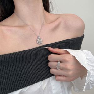 Dylam <b>Top</b> High Fine Jewelry Supplier 925 Sterling <b>Silver</b> 5A Cubic Zirconia White Chalcedony Pendant Necklace for Women Dress up - Product Image 2