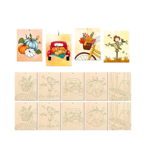 COCHIE 10 pièces de grandes coupes de bois brut pour la peinture, pour artisanat, ornements en bois pour adultes et enfants, et tranches de bois à peindre avec cordes - Product Image 1