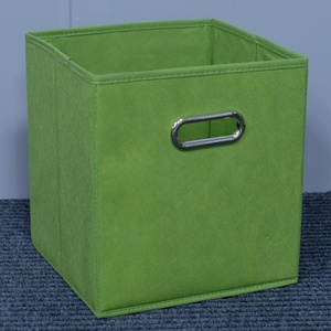 Contenedores de cubo de tela no tejida plegables OEM ODM Asas de <span class=keywords><strong>metal</strong></span> Caja de almacenamiento de cubo plegable de tela para el hogar de cocina - Product Image 3
