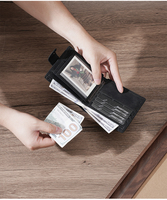 Dompet Pria Minimalis Tipis Baru Baellerry 2026, Dompet Bisnis Pendek dengan Tempat Kartu, Slot Kartu PU yang Dapat Dilepas