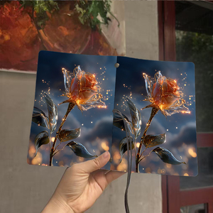 Carnet A6 avec <span class=keywords><strong>d</strong></span>écoration de feuille Cadeau <span class=keywords><strong>d</strong></span>'anniversaire de travail pour assistants administratifs avec verre comme rose avec Ef étincelant - Product Image 6